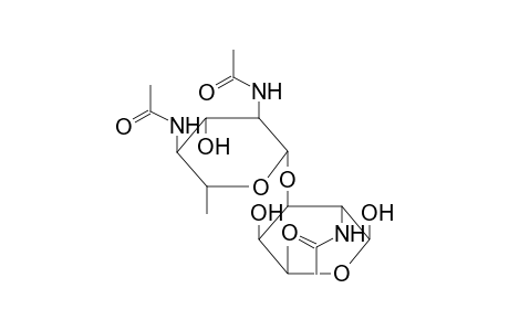 2-ACETAMIDO-2-DEOXY-3-O-(BETA-D-DI-N-ACETYLBACYLLOSAMINYL)-BETA-L-FUCOPYRANOSE