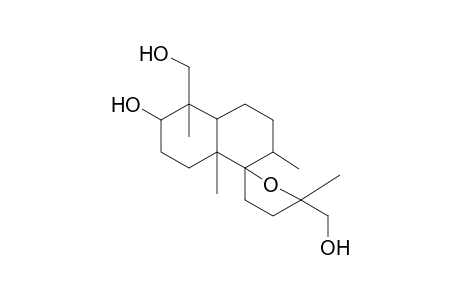1,5'-bis(hydroxymethyl)-1,4a,5',6-tetramethylspiro[3,4,6,7,8,8a-hexahydro-2H-naphthalene-5,2'-oxolane]-2-ol 1,5'-bis(hydroxymethyl)-1,4a,5',6-tetramethyl-spiro[decalin-5,2'-tetrahydrofuran]-2-ol 1,5'-bis(hydroxymethyl)-1,4a,5',6-tetramethyl-2-spiro[decalin-5,2'-tetrahydrofuran]ol 1,4a,5',6-tetramethyl-1,5'-dimethylol-spiro[decalin-5,2'-tetrahydrofuran]-2-ol 1,5'-bis(hydroxymethyl)-1,4a,5',6-tetramethyl-spiro[3,4,6,7,8,8a-hexahydro-2H-naphthalene-5,2'-oxolane]-2-ol