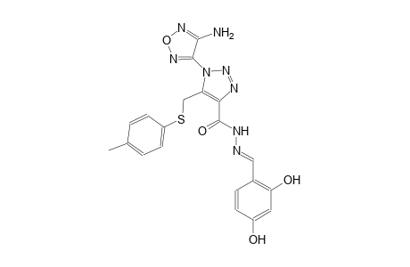 1-(4-amino-1,2,5-oxadiazol-3-yl)-N'-[(E)-(2,4-dihydroxyphenyl)methylidene]-5-{[(4-methylphenyl)sulfanyl]methyl}-1H-1,2,3-triazole-4-carbohydrazide