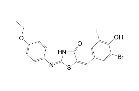 (2E,5E)-5-(3-bromo-4-hydroxy-5-iodobenzylidene)-2-[(4-ethoxyphenyl)imino]-1,3-thiazolidin-4-one