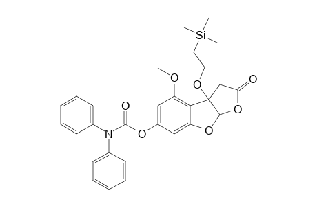 6-N,N-Diphenylcarbamoyloxy-4-methyoxy-3a-(2-(trimethylsilyl)eth-1-oxy]-3a,8a-dihydro-furo[2,3-b]benzofuran-2(3H)-one