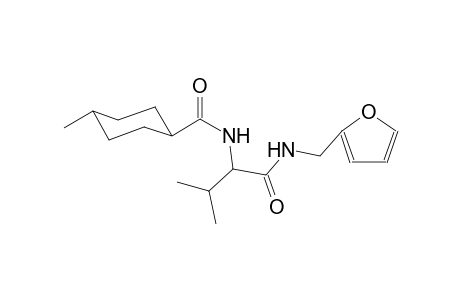 cyclohexanecarboxamide, N-[1-[[(2-furanylmethyl)amino]carbonyl]-2-methylpropyl]-4-methyl-