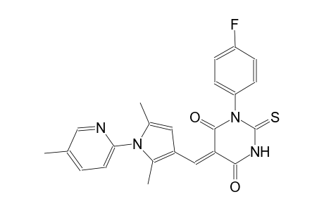 (5Z)-5-{[2,5-dimethyl-1-(5-methyl-2-pyridinyl)-1H-pyrrol-3-yl]methylene}-1-(4-fluorophenyl)-2-thioxodihydro-4,6(1H,5H)-pyrimidinedione