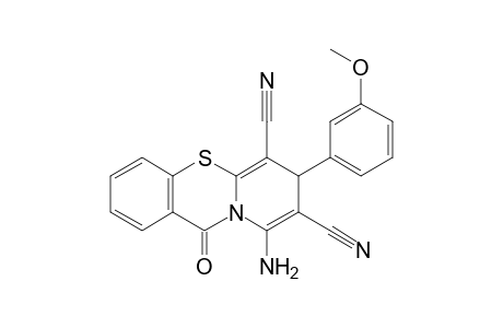 7H,11H-Pyrido[2,1-b][1,3]benzothiazine-6,8-dicarbonitrile, 9-amino-7-(3-methoxyphenyl)-11-oxo-