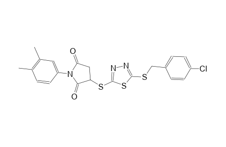 3-({5-[(4-chlorobenzyl)sulfanyl]-1,3,4-thiadiazol-2-yl}sulfanyl)-1-(3,4-dimethylphenyl)-2,5-pyrrolidinedione