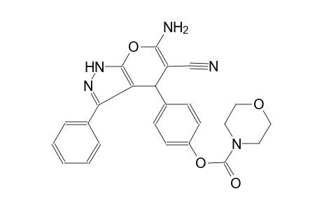 4-morpholinecarboxylic acid, 4-(6-amino-5-cyano-1,4-dihydro-3-phenylpyrano[2,3-c]pyrazol-4-yl)phenyl ester