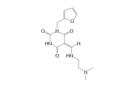 (5E)-5-({[2-(dimethylamino)ethyl]amino}methylene)-1-(2-furylmethyl)-2,4,6(1H,3H,5H)-pyrimidinetrione