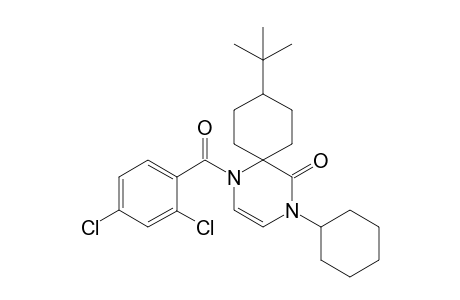 9-(Tert-butyl)-4-cyclohexyl-1-(2,4-dichlorobenzoyl)-1,4-diazaspiro[5.5]undec-2-en-5-one