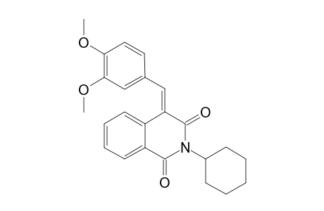 (E)-4-(3,4-DIMETHOXYBENZYLIDENE)-2-CYCLOHEXYL-ISOQUINOLINE-1,3(2H,4H)-DIONE