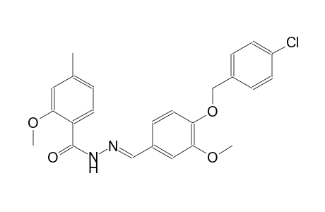 N'-((E)-{4-[(4-chlorobenzyl)oxy]-3-methoxyphenyl}methylidene)-2-methoxy-4-methylbenzohydrazide