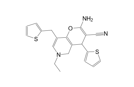 2-amino-6-ethyl-4-(2-thienyl)-8-(2-thienylmethyl)-5,6-dihydro-4H-pyrano[3,2-c]pyridine-3-carbonitrile