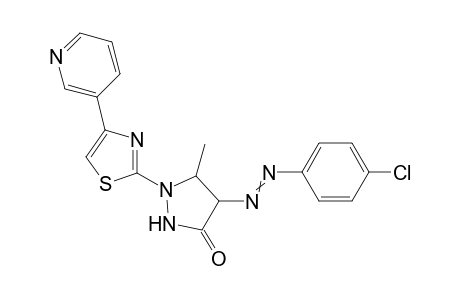 4-(4-Chlorophenyl)diazenyl-5-methyl-1-(4-(pyridin-3-yl)thiazol-2-yl)pyrazolidin-3-one