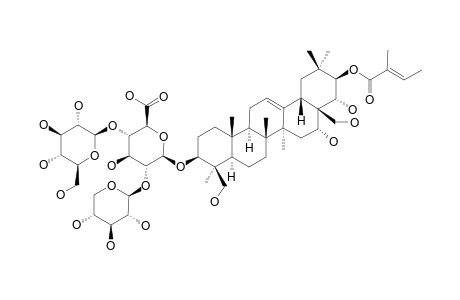 DEACELYLESCIN-IIA;21-O-TIGLOYLPROAESCINGENIN-3-O-[BETA-D-XYLOPYRANOSYL-(1-2)][BTA-D-GLUCOPYRANOSYL-(1-4)]-BETA-D-GLUCONOPYRANOSYL-ACID