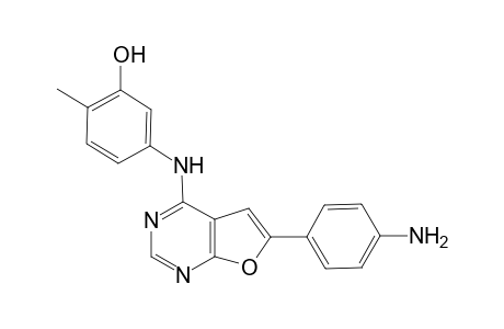5-[[6-(4-aminophenyl)-4-furo[2,3-d]pyrimidinyl]amino]-2-methylphenol