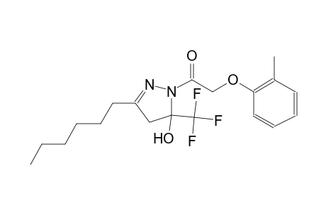 3-hexyl-1-[(2-methylphenoxy)acetyl]-5-(trifluoromethyl)-4,5-dihydro-1H-pyrazol-5-ol