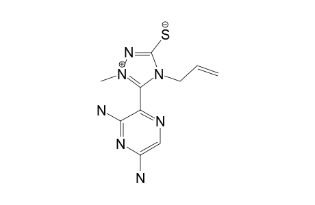 ANHYDRO-3-MERCAPTO-1-METHYL-4-PROPENYL-5-(3',5'-DIAMINO-2'-PYRAZINYL)-1,2,4-TRIAZOLIUM-HYDROXIDE