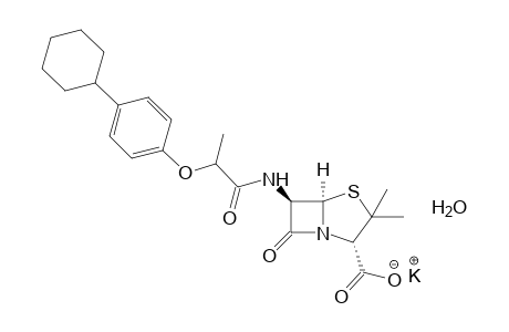 DL-6-[2-(p-CYCLOHEXYLPHENOXY)PROPIONAMIDO]-3,3-DIMETHYL-7-OXO-4-THIA-1-AZABICYCLO[3.2.0]HEPTANE-2-CARBOXYLIC ACID, POTASSIUM SALT, HYDRATE