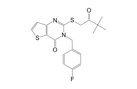 thieno[3,2-d]pyrimidin-4(3H)-one, 2-[(3,3-dimethyl-2-oxobutyl)thio]-3-[(4-fluorophenyl)methyl]-