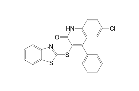3-(1,3-benzothiazol-2-ylsulfanyl)-6-chloranyl-4-phenyl-1H-quinolin-2-one