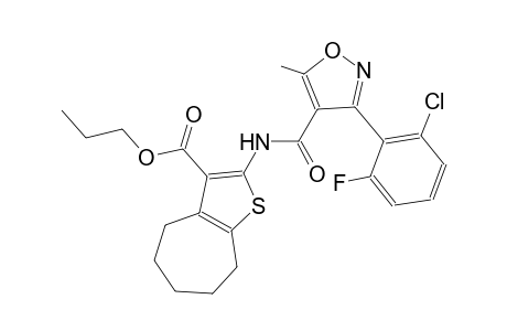 propyl 2-({[3-(2-chloro-6-fluorophenyl)-5-methyl-4-isoxazolyl]carbonyl}amino)-5,6,7,8-tetrahydro-4H-cyclohepta[b]thiophene-3-carboxylate