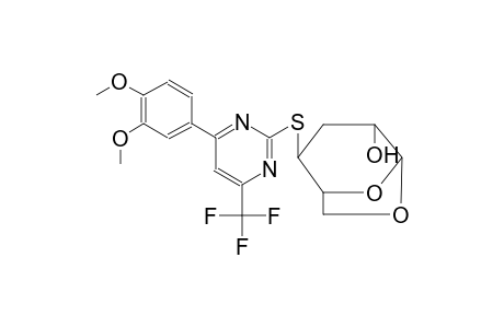 4-(3,4-dimethoxyphenyl)-2-({4-methyl-6,8-dioxabicyclo[3.2.1]octan-2-yl}sulfanyl)-6-(trifluoromethyl)pyrimidine