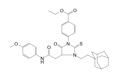 benzoic acid, 4-[4-[2-[(4-methoxyphenyl)amino]-2-oxoethyl]-5-oxo-2-thioxo-3-(2-tricyclo[3.3.1.1~3,7~]dec-1-ylethyl)-1-imidazolidinyl]-, ethyl ester