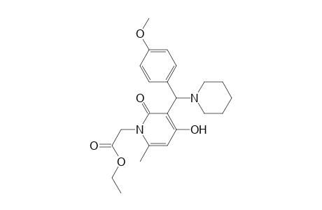 1(2H)-Pyridineacetic acid, 4-hydroxy-3-[(4-methoxyphenyl)-1-piperidinylmethyl]-6-methyl-2-oxo-, ethyl ester