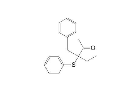 2-Pentanone, 3-(phenylmethyl)-3-(phenylthio)-