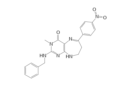 2-(Benzylamino)-8,9-dihydro-3-methyl-6-(4-nitrophenyl)-3H-pyrimido[4,5-b][1,4]diazepin-4(7H)-one