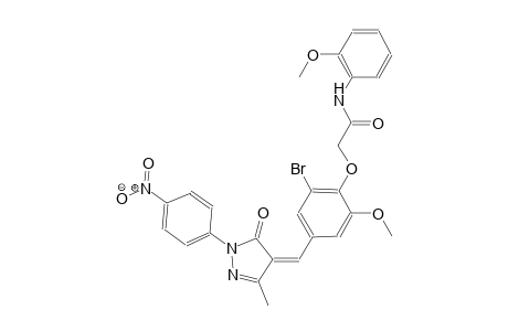 2-(2-bromo-6-methoxy-4-{(Z)-[3-methyl-1-(4-nitrophenyl)-5-oxo-1,5-dihydro-4H-pyrazol-4-ylidene]methyl}phenoxy)-N-(2-methoxyphenyl)acetamide