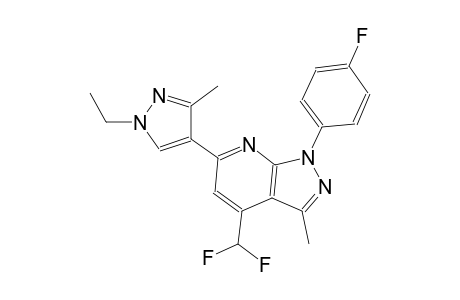 1H-pyrazolo[3,4-b]pyridine, 4-(difluoromethyl)-6-(1-ethyl-3-methyl-1H-pyrazol-4-yl)-1-(4-fluorophenyl)-3-methyl-