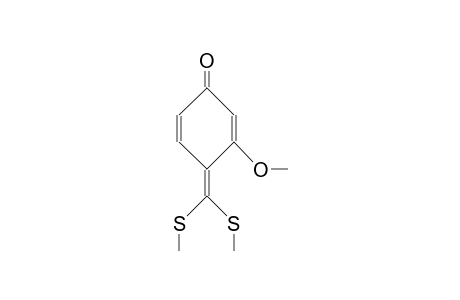 4-(Bismethylthiomethylene)-3-methoxy-cyclohexa-2,5-dienone