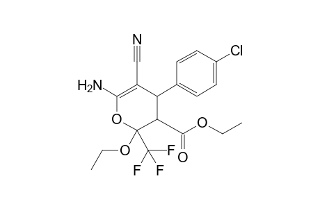 6-Amino-4-(4-chlorophenyl)-5-cyano-2-ethoxy-2-(trifluoromethyl)-3,4-dihydropyran-3-carboxylic acid ethyl ester