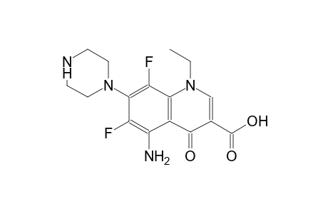 5-amino-1-ethyl-6,8-difluoro-4-oxo-7-(1-piperazinyl)-1,4-dihydro-3-quinolinecarboxylic acid