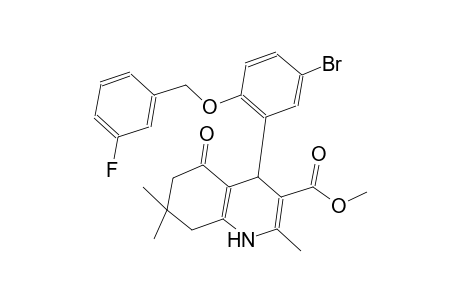 methyl 4-{5-bromo-2-[(3-fluorobenzyl)oxy]phenyl}-2,7,7-trimethyl-5-oxo-1,4,5,6,7,8-hexahydro-3-quinolinecarboxylate