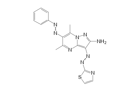 5,7-Dimethyl-6-(phenyldiazenyl)-3-(thiazol-2-yldiazenyl)pyrazolo[1,5-a]pyrimidin-2-amine