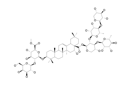 SCABEROSIDE-HF;3-O-BETA-[GALACTOPYRANOSYL-(1->2)-(6-O-METHYL)-GLUCURONOPYRANOSYL]-ECHINOCYSTIC-ACID-28-O-[XYLOPYRANOSYL-(1->4)-RHAMNOPYRANOSYL-(1-