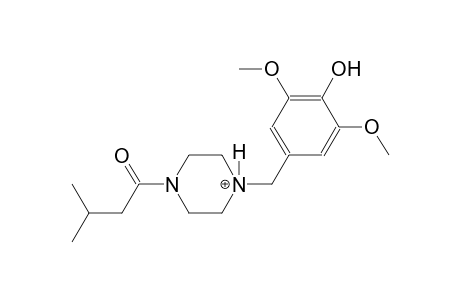 1-(4-hydroxy-3,5-dimethoxybenzyl)-4-(3-methylbutanoyl)piperazin-1-ium