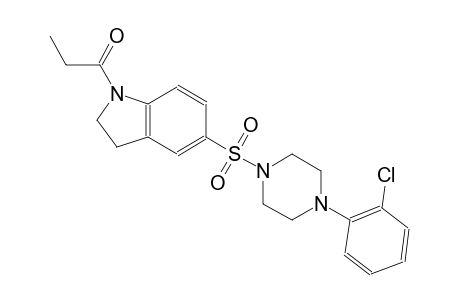 5-{[4-(2-chlorophenyl)-1-piperazinyl]sulfonyl}-1-propionylindoline