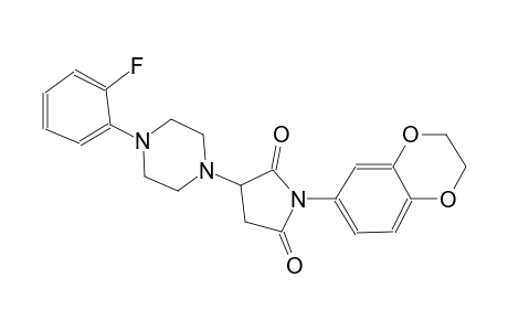 1-(2,3-dihydro-1,4-benzodioxin-6-yl)-3-[4-(2-fluorophenyl)-1-piperazinyl]-2,5-pyrrolidinedione