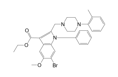 6-Bromo-5-methoxy-2-[[4-(2-methylphenyl)-1-piperazinyl]methyl]-1-phenyl-3-indolecarboxylic acid ethyl ester
