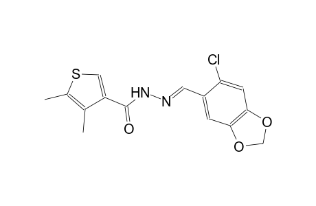 N'-[(E)-(6-chloro-1,3-benzodioxol-5-yl)methylidene]-4,5-dimethyl-3-thiophenecarbohydrazide
