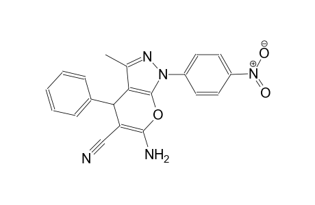 6-amino-3-methyl-1-(4-nitrophenyl)-4-phenyl-1,4-dihydropyrano[2,3-c]pyrazole-5-carbonitrile