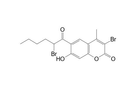 3-bromo-6-(2-bromohexanoyl)-7-hydroxy-4-methylcoumarin