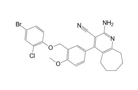 2-amino-4-{3-[(4-bromo-2-chlorophenoxy)methyl]-4-methoxyphenyl}-6,7,8,9-tetrahydro-5H-cyclohepta[b]pyridine-3-carbonitrile