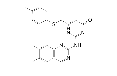 6-{[(4-methylphenyl)sulfanyl]methyl}-2-[(4,6,7-trimethyl-2-quinazolinyl)amino]-4(1H)-pyrimidinone