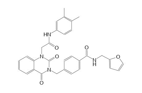 4-[(1-[2-(3,4-dimethylanilino)-2-oxoethyl]-2,4-dioxo-1,4-dihydro-3(2H)-quinazolinyl)methyl]-N-(2-furylmethyl)benzamide
