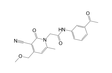 1-Pyridineacetamide, N-(3-acetylphenyl)-3-cyano-1,2-dihydro-4-(methoxymethyl)-6-methyl-2-oxo-