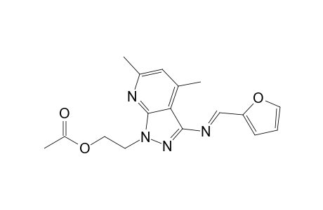 2-[3-(Furan-2-ylmethylideneamino)-4,6-dimethyl-1H-pyrazolo[3,4-b]pyridin-1-yl]ethyl Acetate