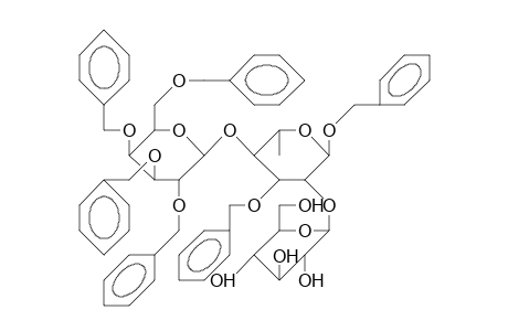 Bzl 3-O-benzyl-2-O-B-D-glucopyranosyl-4-O-(2,3,4,6-tetra-O-benzyl-A-D-galactopyranosyl)-A-L-rhamnopyranoside
